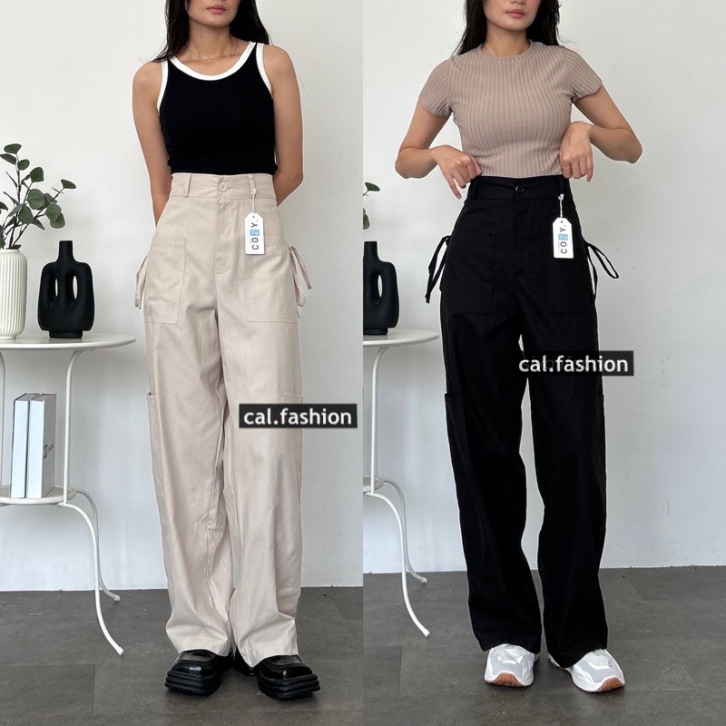 Bisa COD Clay Pants by cal fashion Bahan Chinos Cotton Premium Warna Black Cream Grey Mocca Jakarta 