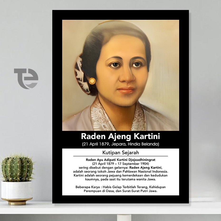 Hiasan Dinding Raden Ajeng Kartini Poster Pahlawan Nasional Indonesia RA Kartini - KRA