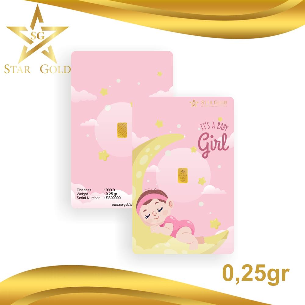 Star Gold Logam Mulia Baby Girl 1 berat 0.25GR