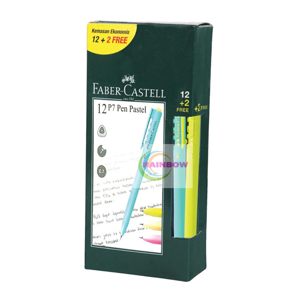 

Pulpen Faber Castell P7 1pack 12pcs + BONUS 2 pcs Pen Pastel Tinta Hitam 0.7 mm Pena Faber Castell Bolpoin Bolpen 0.7
