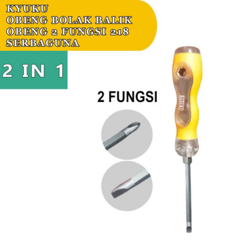 Obeng KYZUKU kuning besar 2 in 1 bolak balik