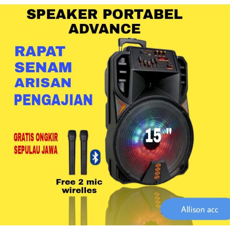 SPEAKER SENAM SPEAKER PORTABEL RAPAT ADVANCE K1506 K-1506 SPEAKER ARISAN PENGAJIAN salon bluetooth s