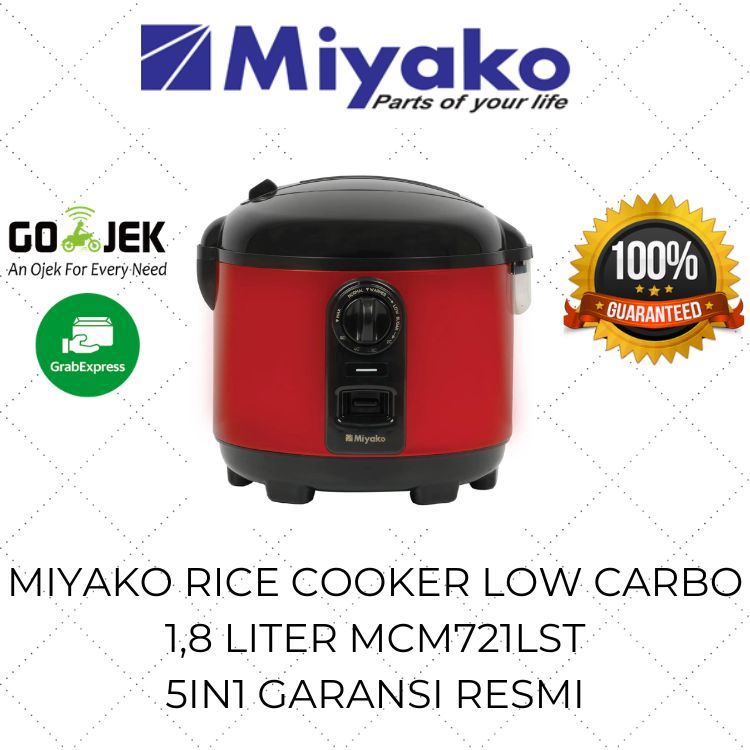 Miyako Rice Cooker Low Carbo Less Sugar 1.8 Liter 5in1 MCM 721LST / Magic Com Rendah Gula / Mejikom 