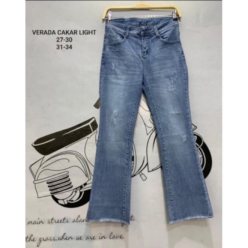 GOJINS - Cutbray Highwaist Evodom Jeans Stretch Wanita Sz 27-34