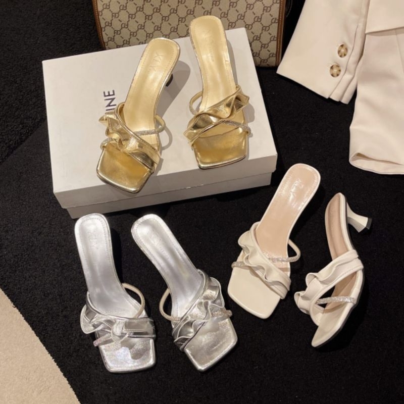 MYSTYLE Coco Heels Design Korea Fashion Wanita Import