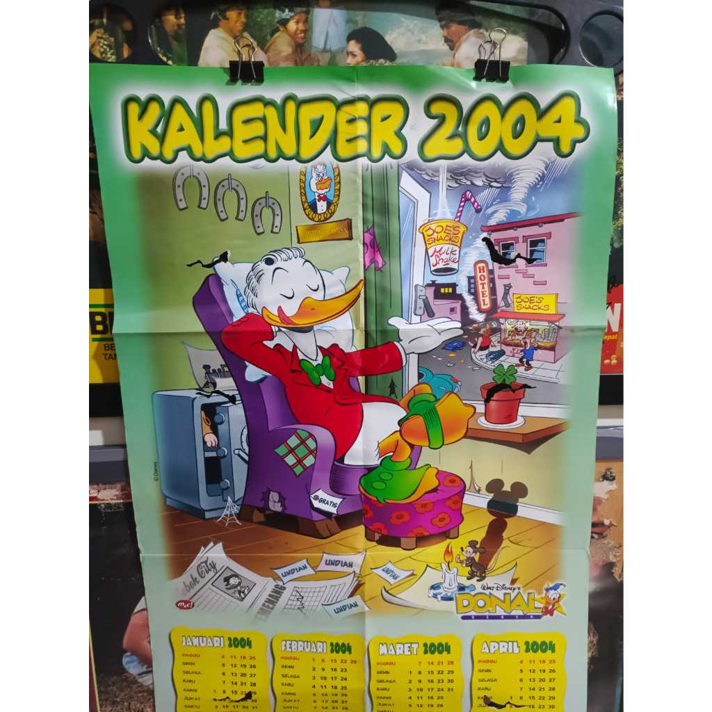 Koleksi jadul kalender lawas tahun 2004 donal bebek h7 12