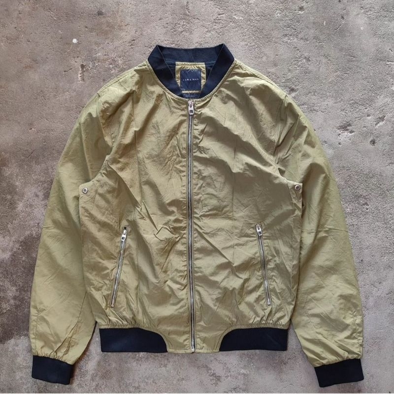 Jaket bomber zara man second dan bekas