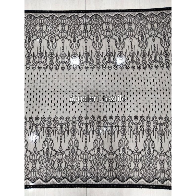 Kain Lace Panel Chantily Soltis Motif Etnik [ Harga PerPanel 2,5mtr ]