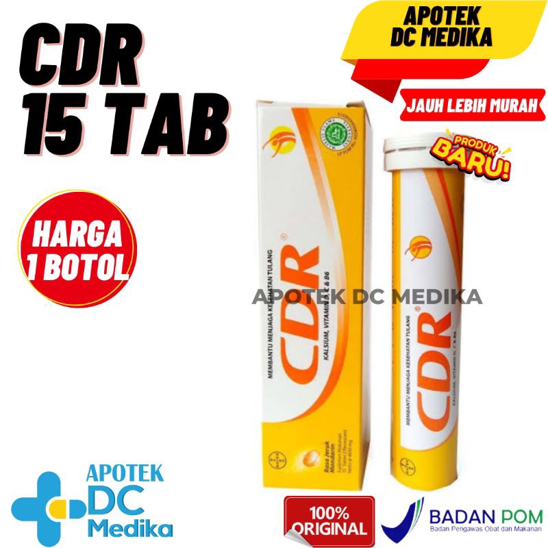 CDR Effervescent 15 Tablet Eff Vitamin Tulang Lansia Pertumbuhan Daya Tahan Tubuh Multivitamin