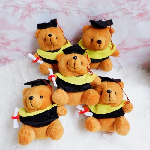 Boneka Bear wisuda/Boneka  Buket 15cm/Boneka Capit/Souvenir/Mainan Anak/Boneka karakter