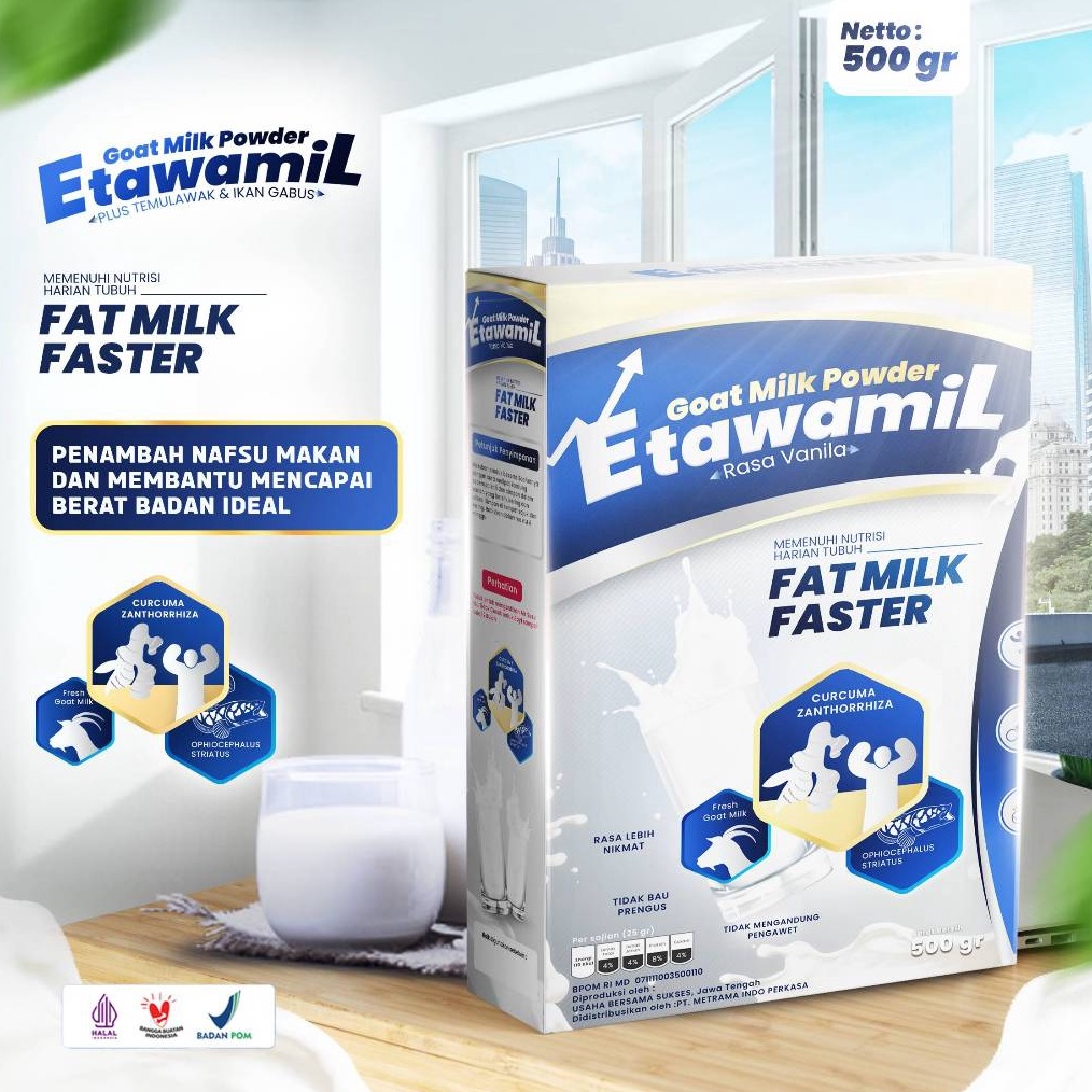 

Terbaik ETAWAMIL WEIGHT GAIN - Susu Gemuk Penambah Berat Badan & Nafsu Makan Halal BPOM 500 gram gas !!