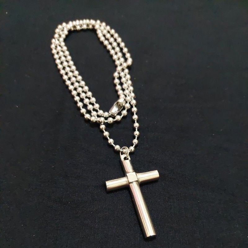 Kalung Salib panjang Anti karat kristen katolik aksesoris kristen salib