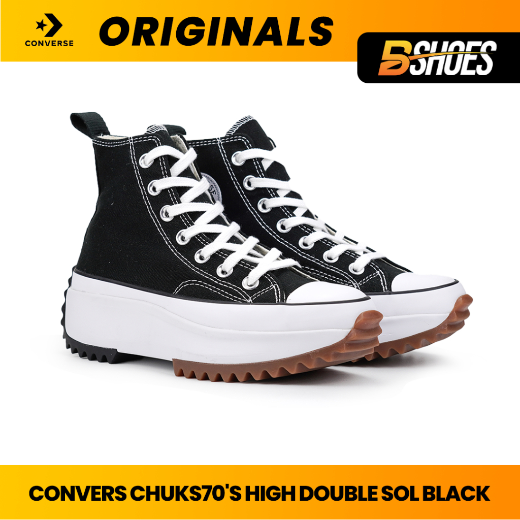 Converse Run Star Hike Lugged High Black Women Sneakers Converse Run Star Hike Sepatu Converse Hitam