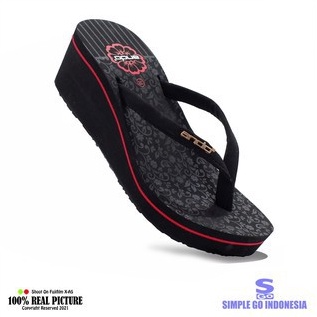 12.12 Fasion sale Ando Joice 02 Sandal jepit wedges wanita karet | Sendal japit cewek hak rata tingg