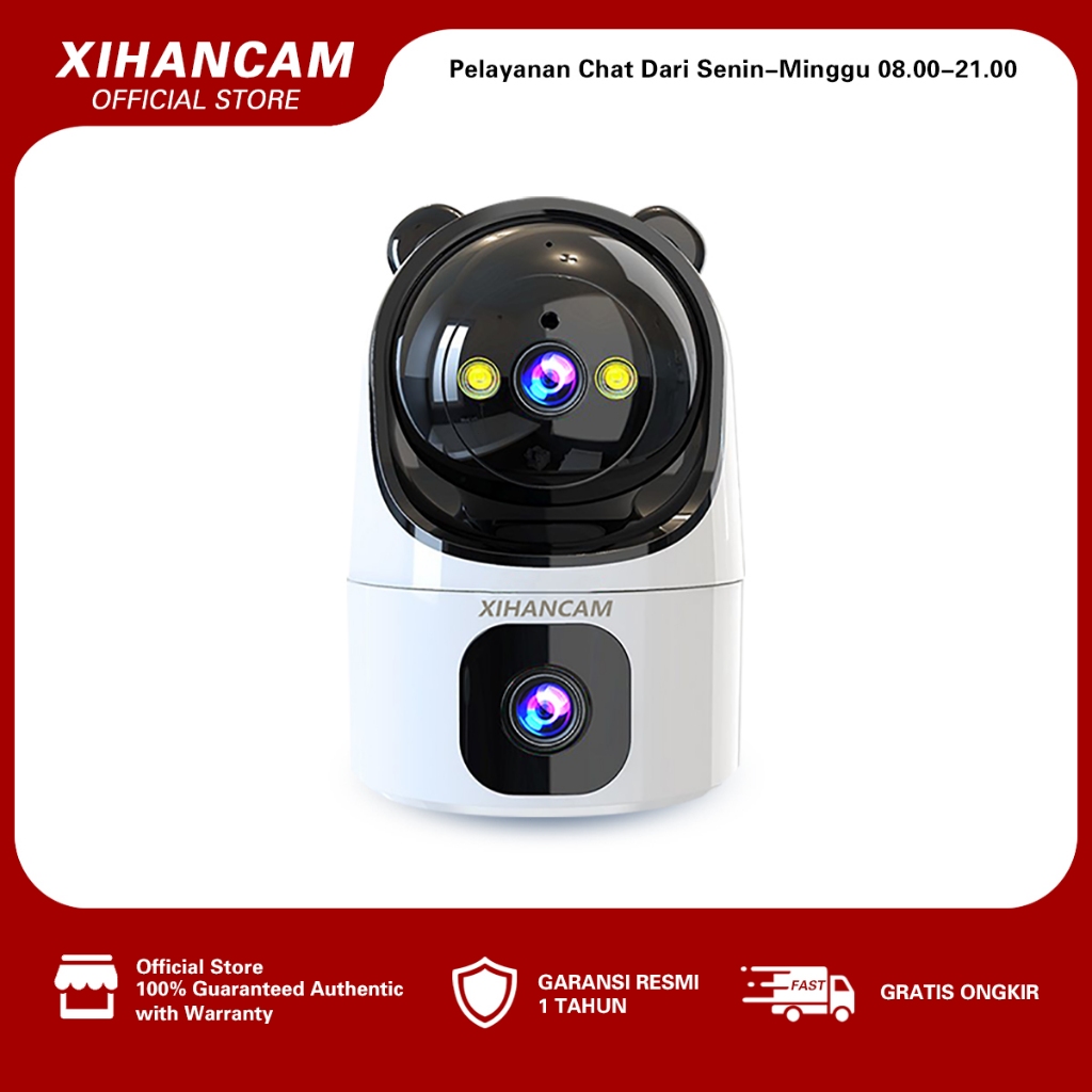 XIHANCAM Cctv Indoor FHD 5MP Dual Lens Smart Kamera Cctv Wifi PTZ IP Camera HP Jarak Jauh