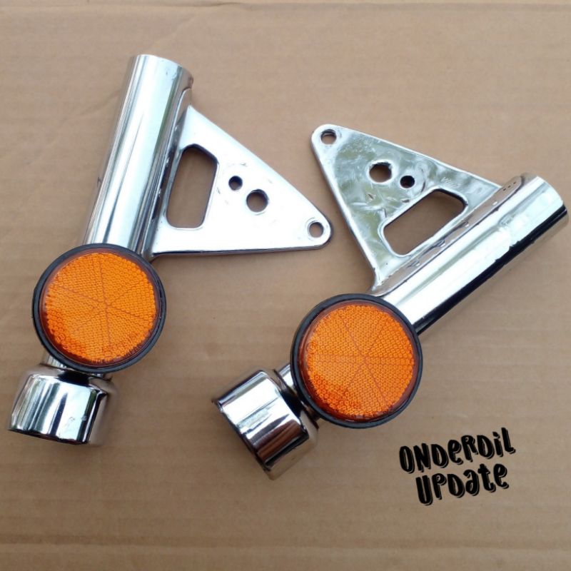 Kupingan lampu depan motor Honda Gl100 Gl125 Tua Original Set Mata Kucing