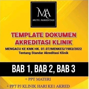Dokumen Akreditasi Klinik (1,2&3) paket komplit menuju akreditasi paripurna 2026