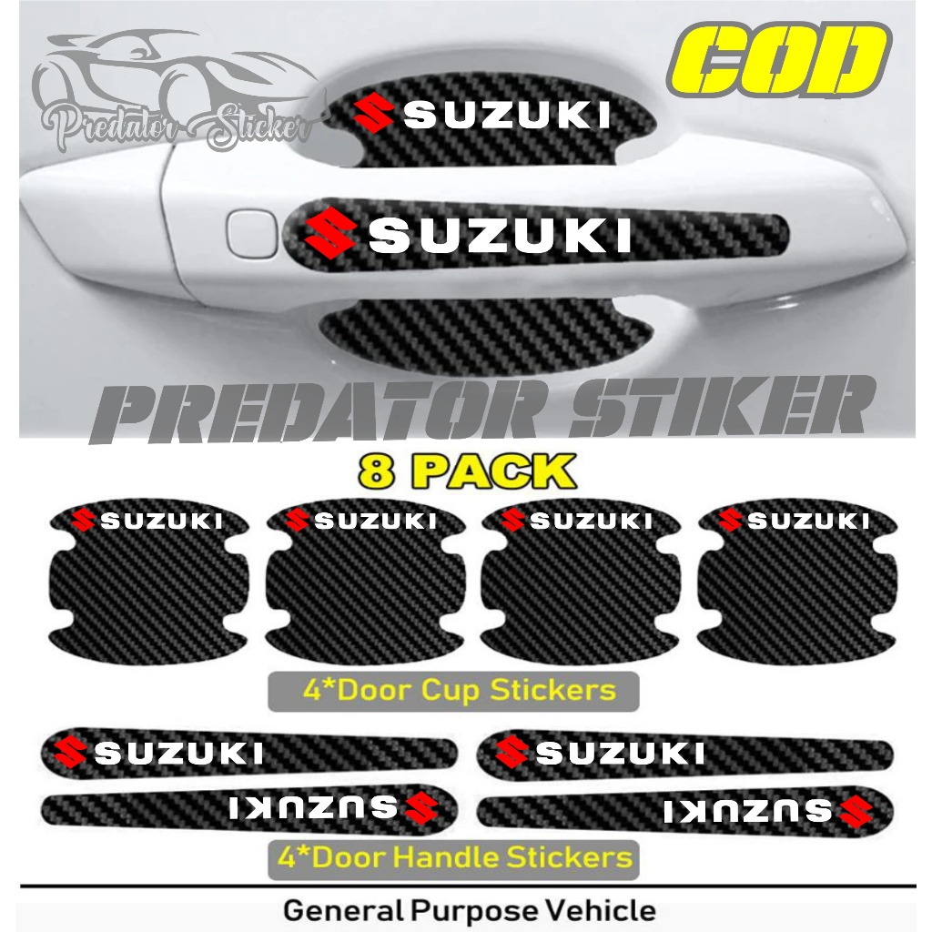 sticker karbon handle pelindung gagang pintu mobil SUZUKI ERTIGA WAGON R IGNIS DLL