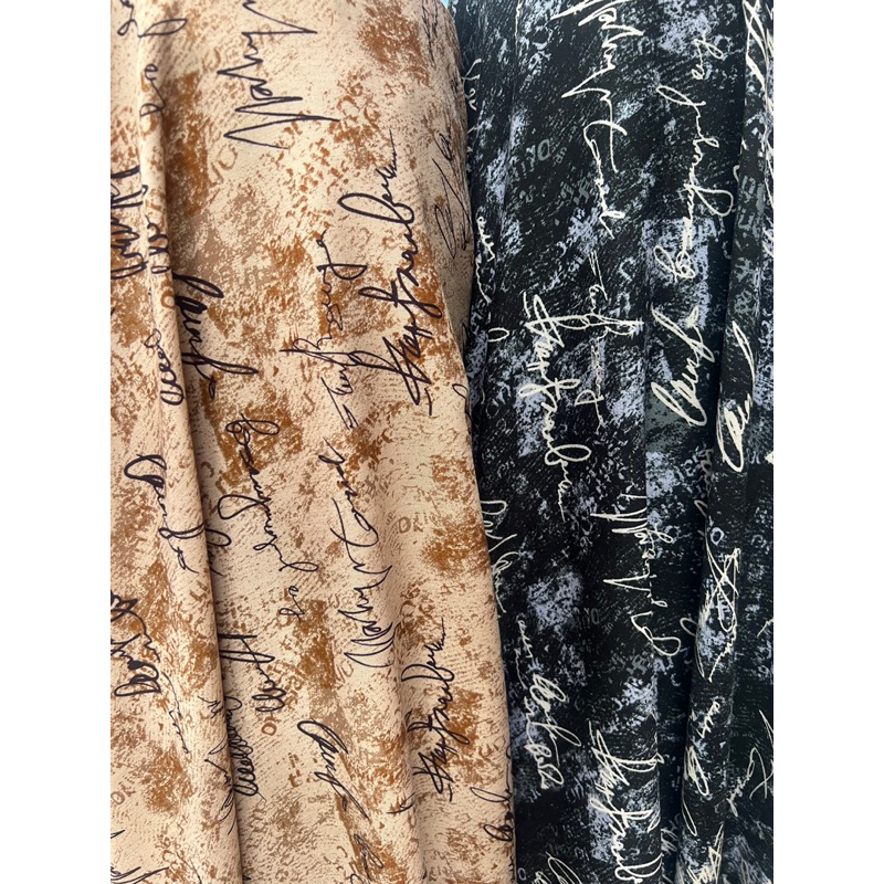 kain katun rayon viscose premium motif abstrak koran terbaru best seller