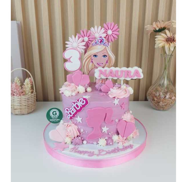 

CAKE TEMA BARBIE UK 15CM / KUE ULANG TAHUN CUSTOME