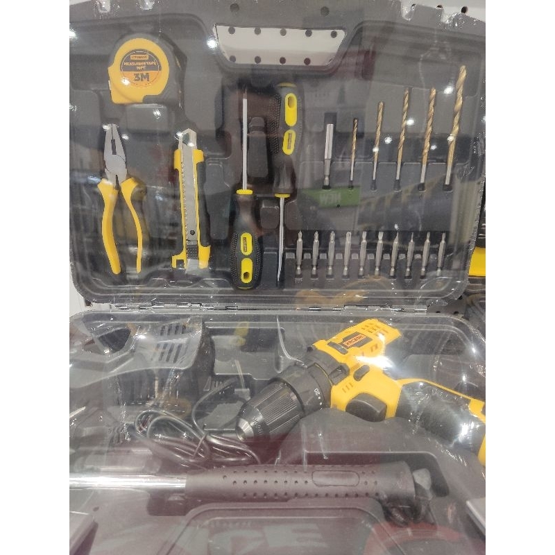 Krisbow bor cordless set/bor tanpa kabel 10mm 12v