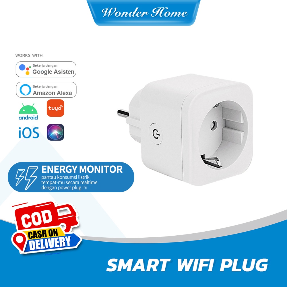 WiFi Smart Plug Socket 16A with Power Monitor Stop Kontak Colokan stop kontak timer