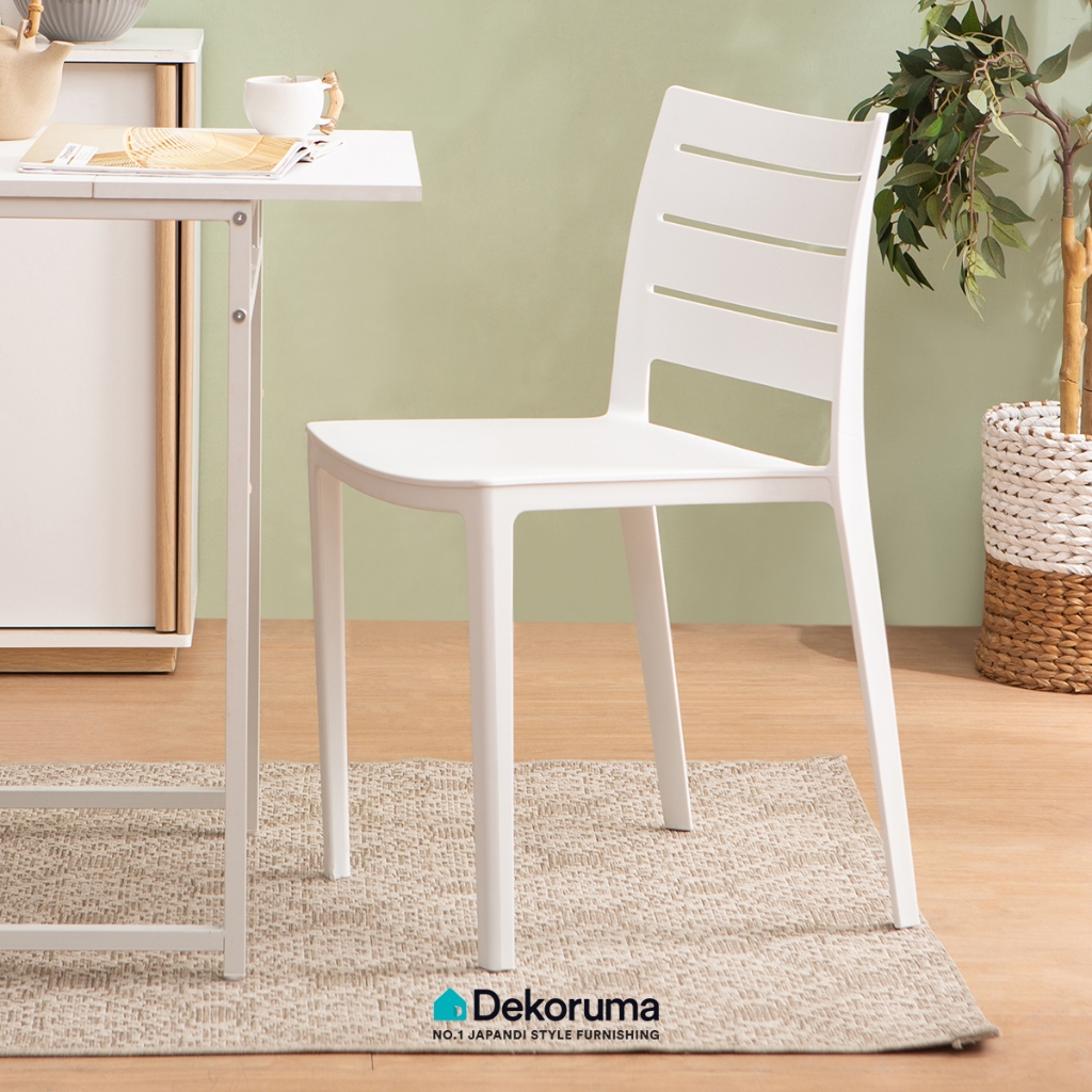 Dekoruma Nami Kursi Makan Putih Minimalis / Kursi Kafe / Dining Chair