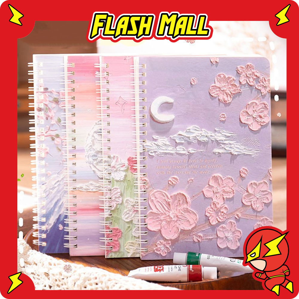 

FLASHmall Buku Tulis A5 Buku catatan ring Buku tulis spiral lucu Buku tulis sekolah isi 60 lembar S105