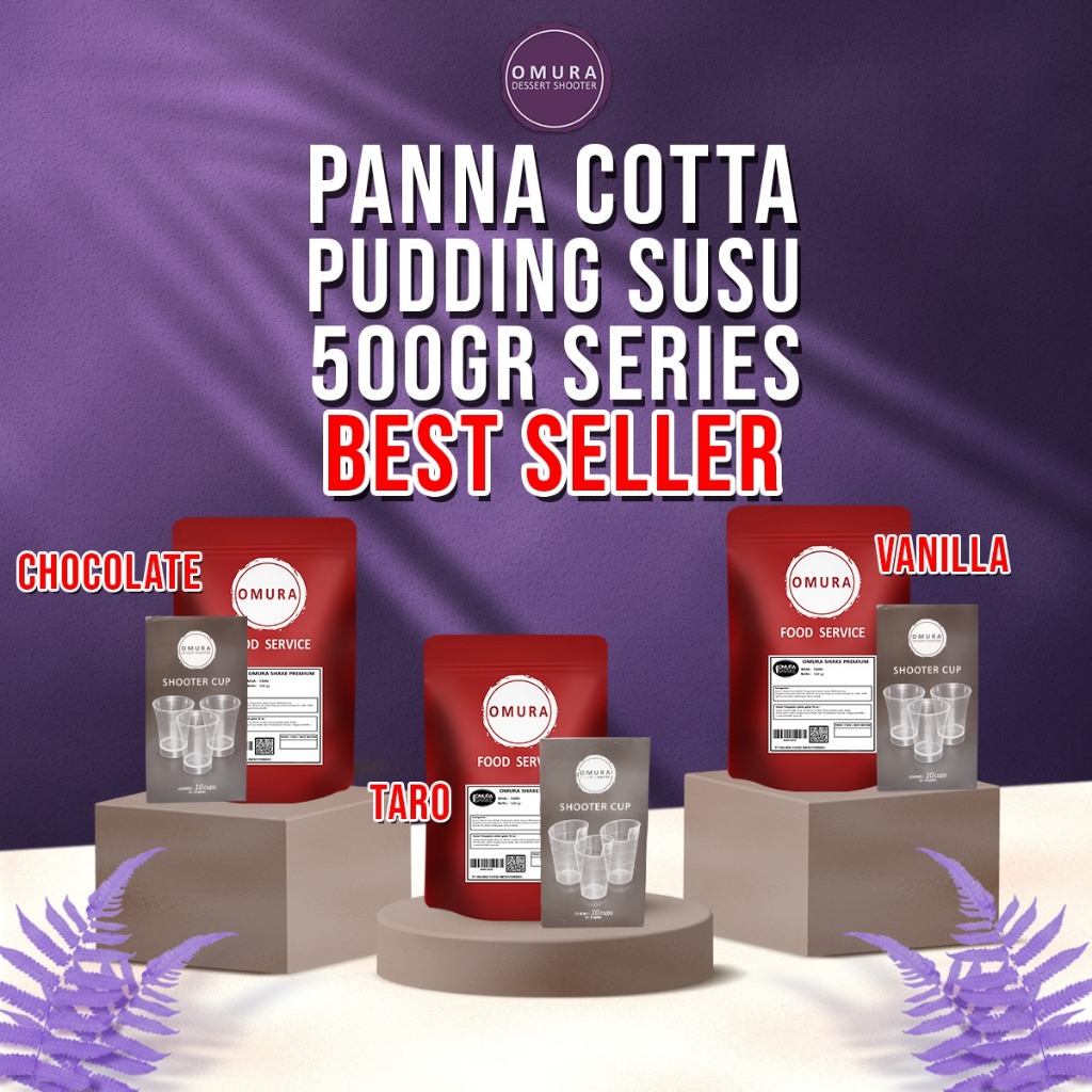 

[BUNDLE CUP SERIES] Panna Cotta Pudding Susu Sutra Italia Aneka Rasa 500 Gr + Shooter Cup Gelas Pudding 1 Box