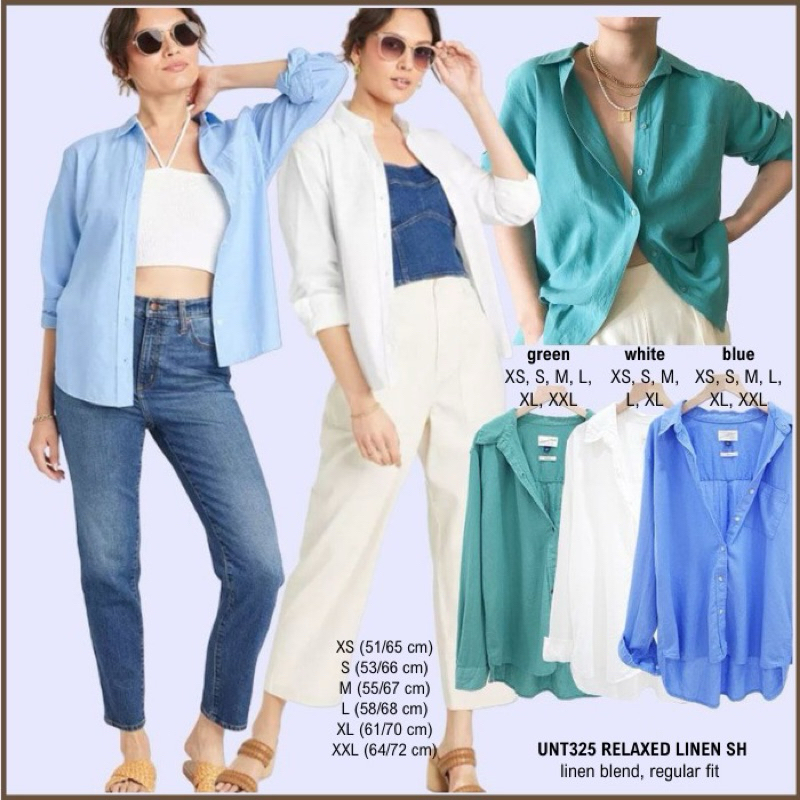 Kemeja Wanita bahan Linen, Regular Fit branded UNIVERSAL THREAD Original (kasual / kantor)