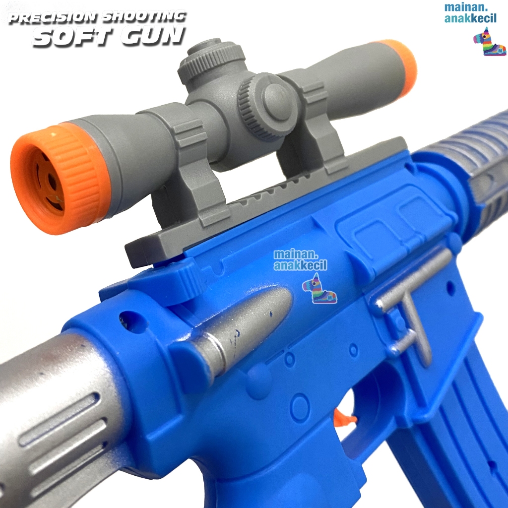 Mainan Anak Tembakan Shooting Soft Gun M4A1 Peluru Busa SoftBullet