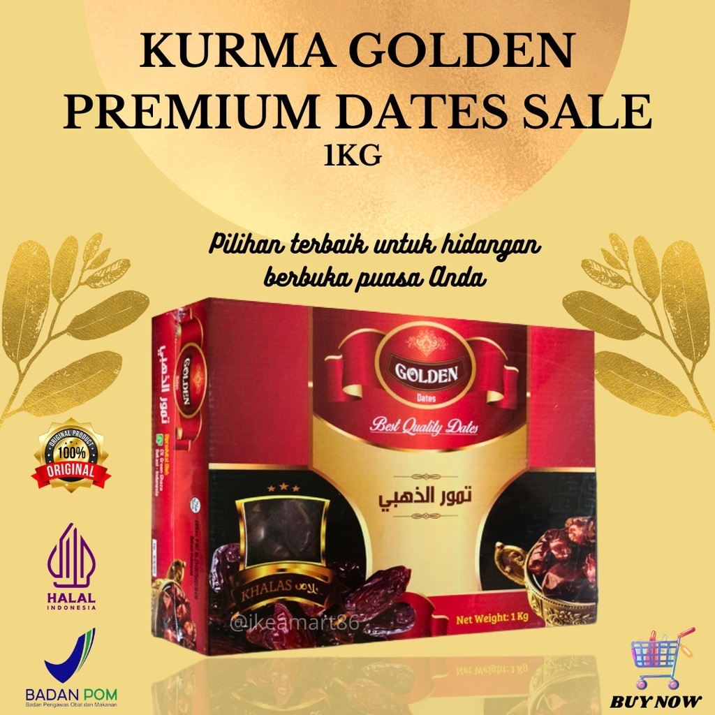 

Kurma Golden Dates Khalas 1kg BPOM AL TAJJ GROSIR