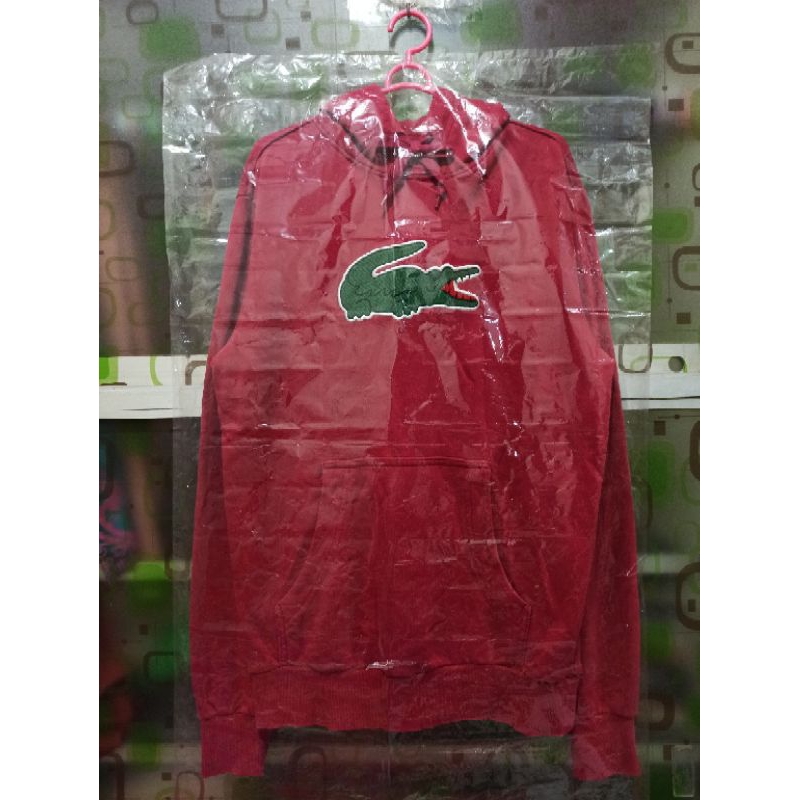 Hoodie Lacoste Merah Maroon