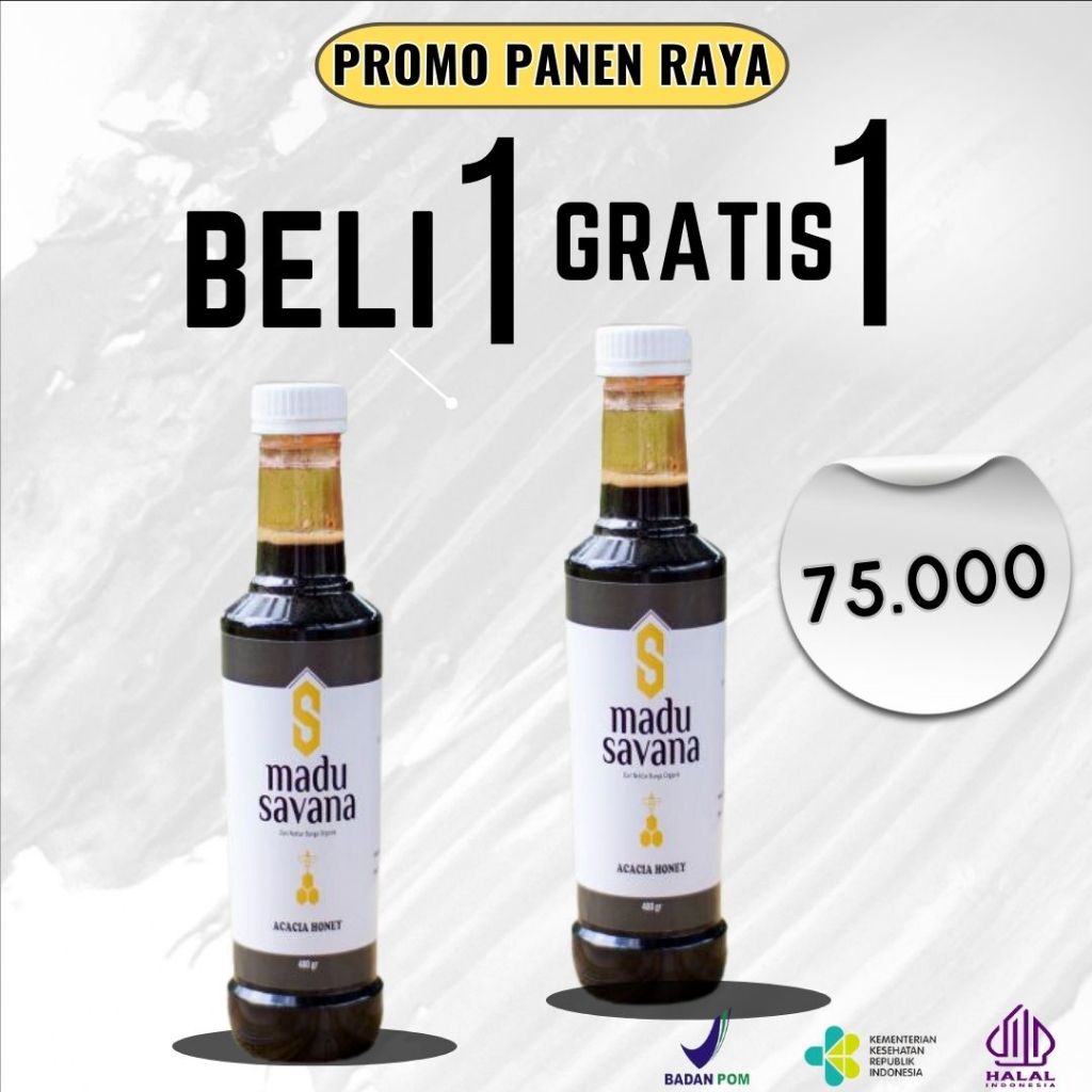 

MADU SAVANA BELI 1 GRATIS 1 MADU AKASIA SUPER 100% MURNI PURE RAW HONEY