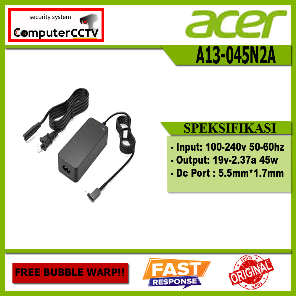 CHARGER LAPTOP ACER SMALL PLUG A13-045N2A 19V.2.37A 45W