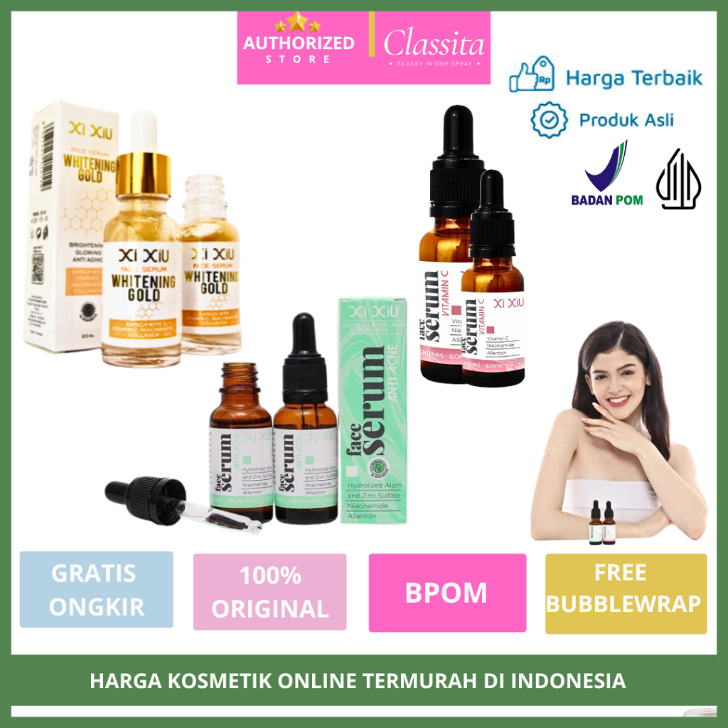 𝐂𝐋𝐀𝐒𝐒𝐈𝐓𝐀.𝐈𝐃 - Xi Xiu Serum Glowing Bpom | Xi Xiu Serum  | XI XIU Face Serum Vitamin C | Anti Acne | 