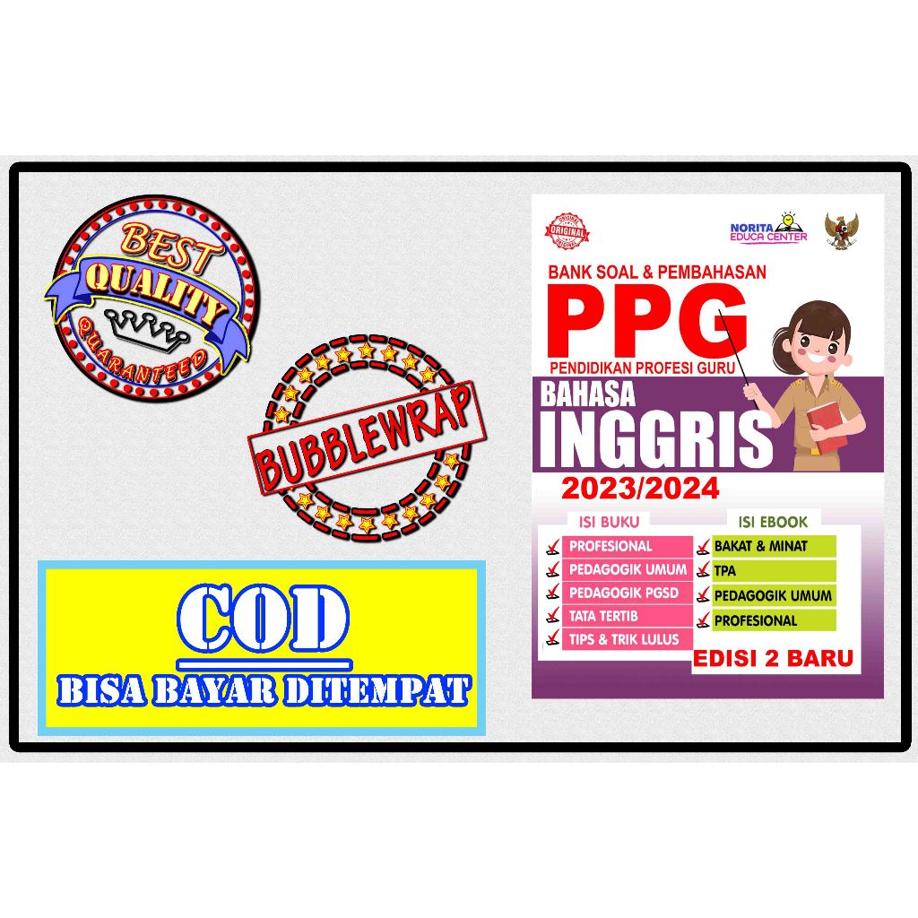

BUKU BANK SOAL DAN PEMBAHASAN PPG FORMASI GURU BAHASA INGGRIS 2023/2024