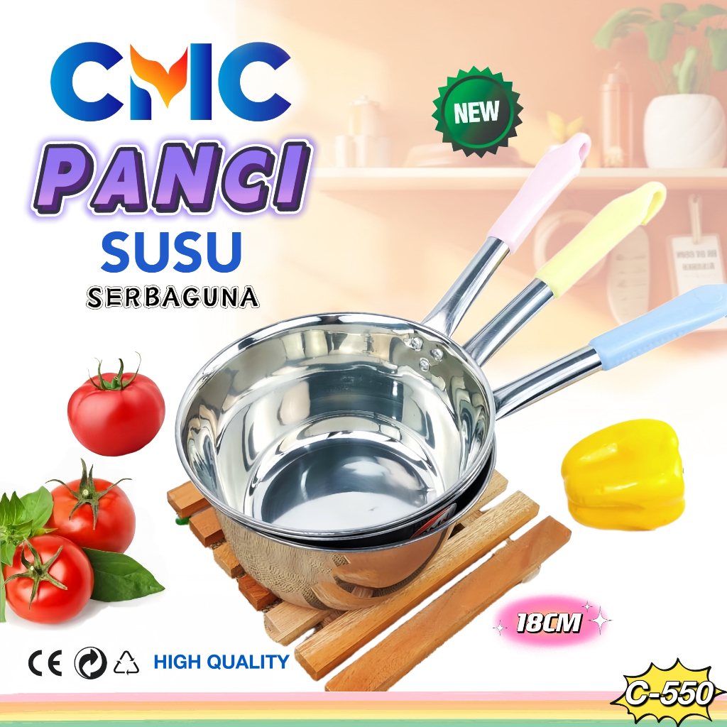 CMC[C-550]Panci Susu Milk Pot Mpasi Sup Rebus Mie Soup Pot Gayung Air Stainless Steel 18cm