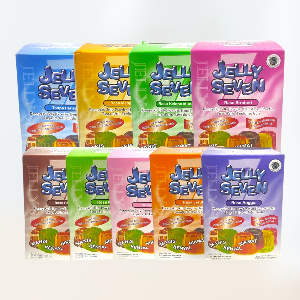 

Jelly seven sachet besar 27g / jelly seven mangga 27g / jelly seven melon 27g / jelly seven anggur 27g / jelly seven jeruk 27g / jelly seven cokelat 27g