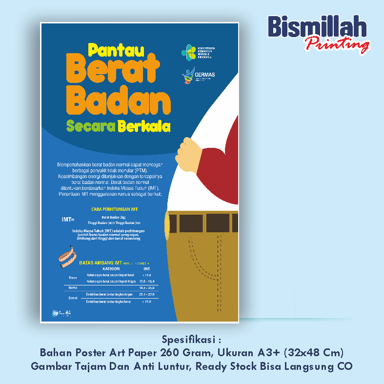 

Poster Kesehatan Pantau Berat Badan Secara Berkala