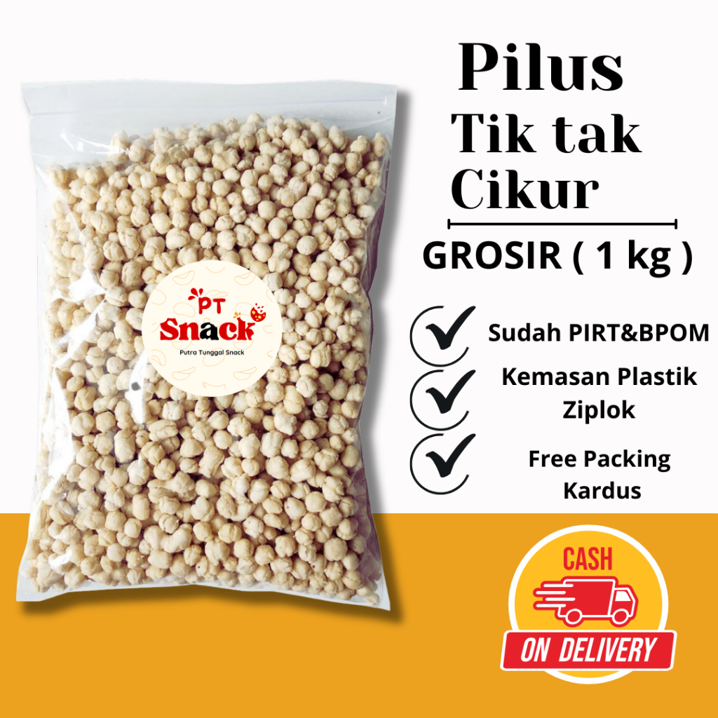 

[ PT SNACK ] Pilus tiktak cikur grosir 1 kg toping baso aci