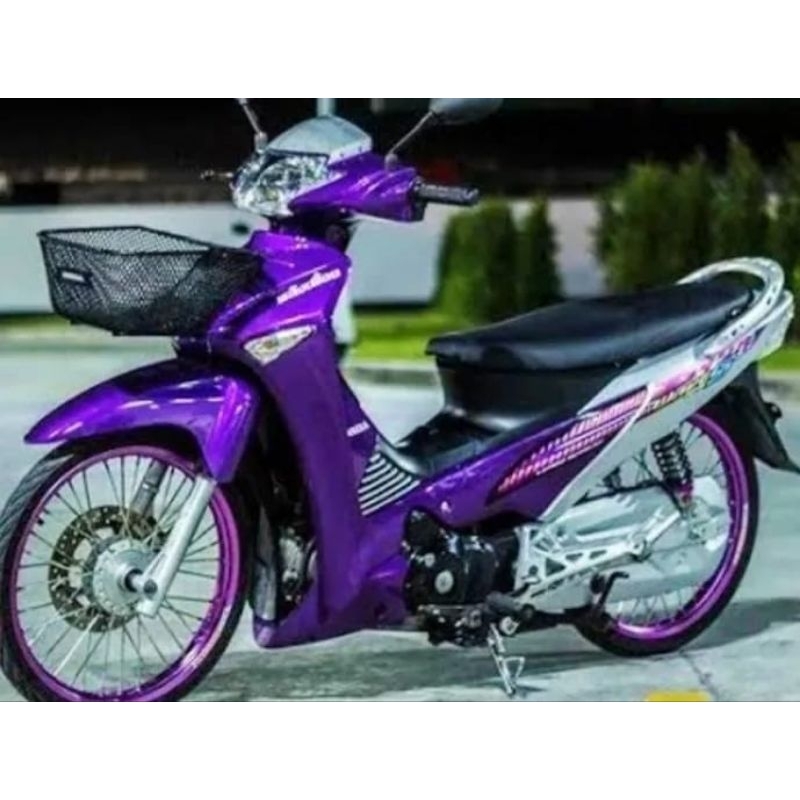 Cover Full Body Alus Warna Ungu Silver Motor Honda Supra X 125 Lama