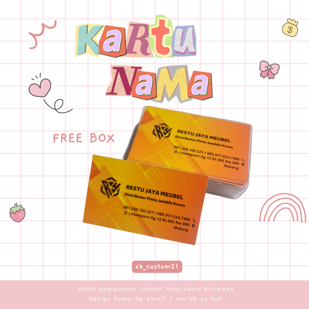 

Kartu Nama Usaha ( FREE BOX )