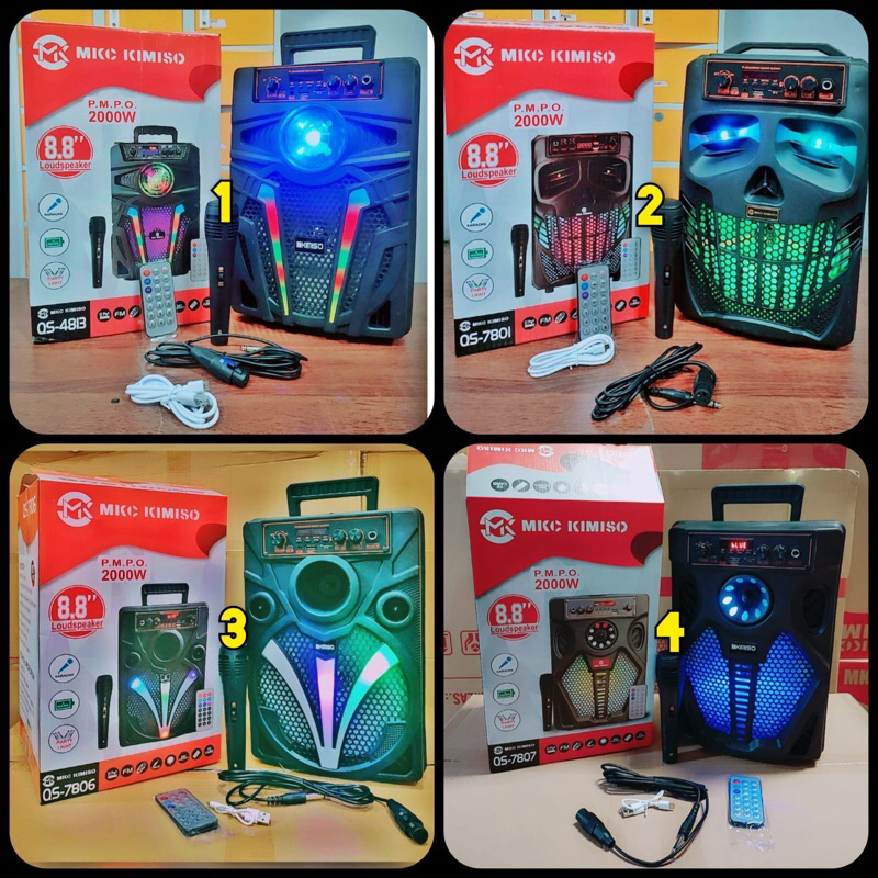 SPEAKER BLUETOOTH MKC KIMISO 8,8inc QS-7801/7806/7807/4813 FREE MIC KARAOKE