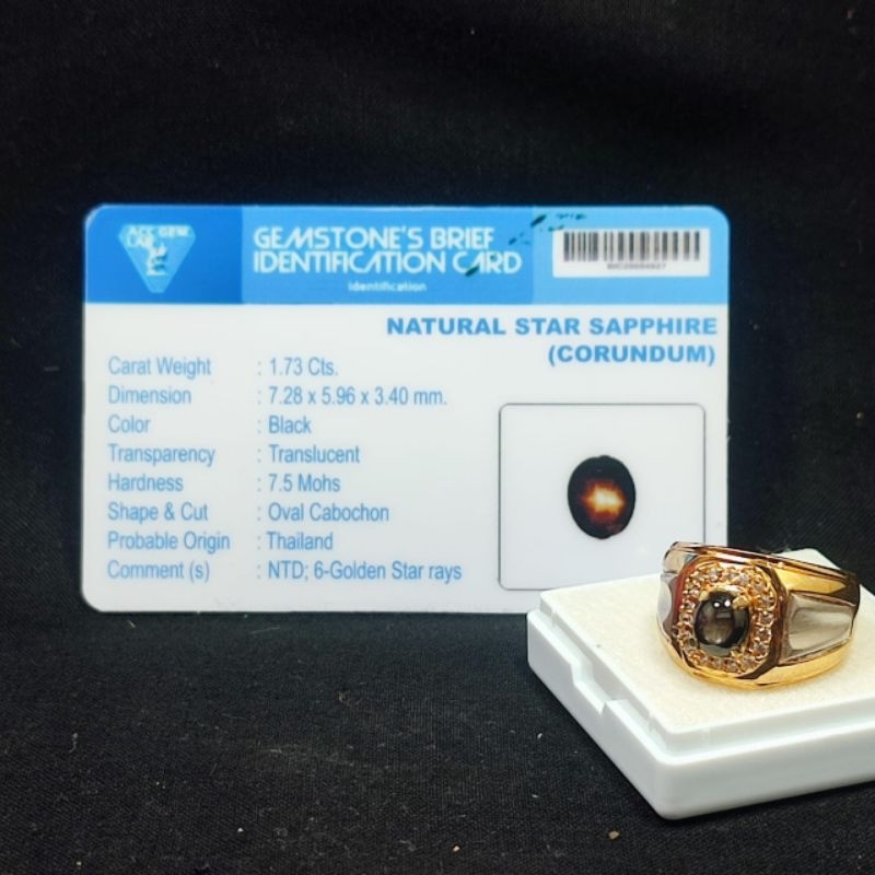 BATU BLACK SAFIR STAR ASLI NATURAL BERSERTIFIKAT MEMO LAB SIAP PAKAI