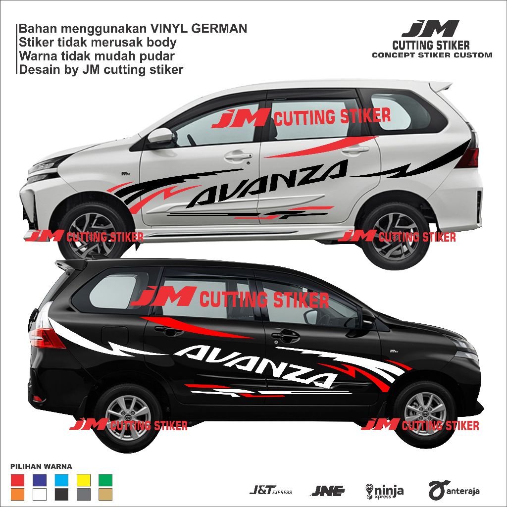 Stiker mobil avanza stiker cuting body samping avanza stiker avanza mbois