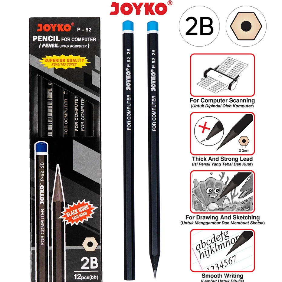 

Terlaris Pencil Pensil Joyko P-92 2B 1 BOX 12 PCS ➼➳✿✯