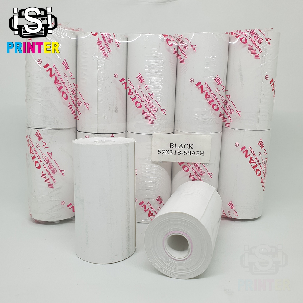 

Kertas Thermal Otani 57 X 31 Struk Paper Roll 58 mm Coreless Hitam Ukuran A6 untuk Printer Kasir, Cash Register, EDC Bank Polos