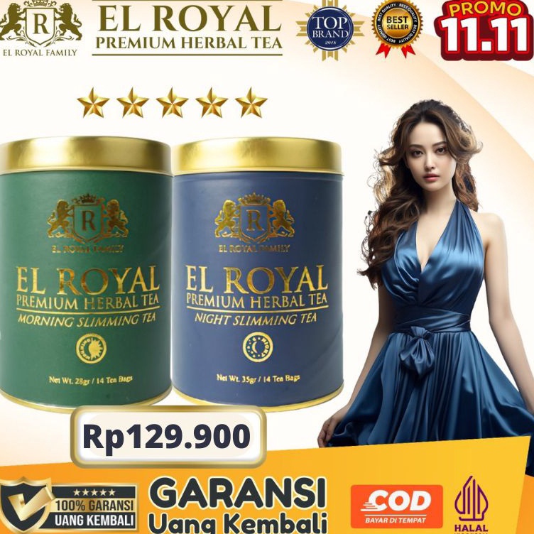 

El Royal Premium Tea / Teh Pelangsing Siang & Malam (1 paket) - BPOM 100% ORIGINAL