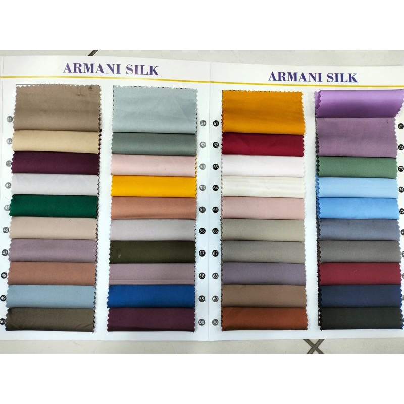Bahan Satin Armany Silk Premium Quality / Kain Saten Armani 100%Silk Original / Silk Sutra Armani